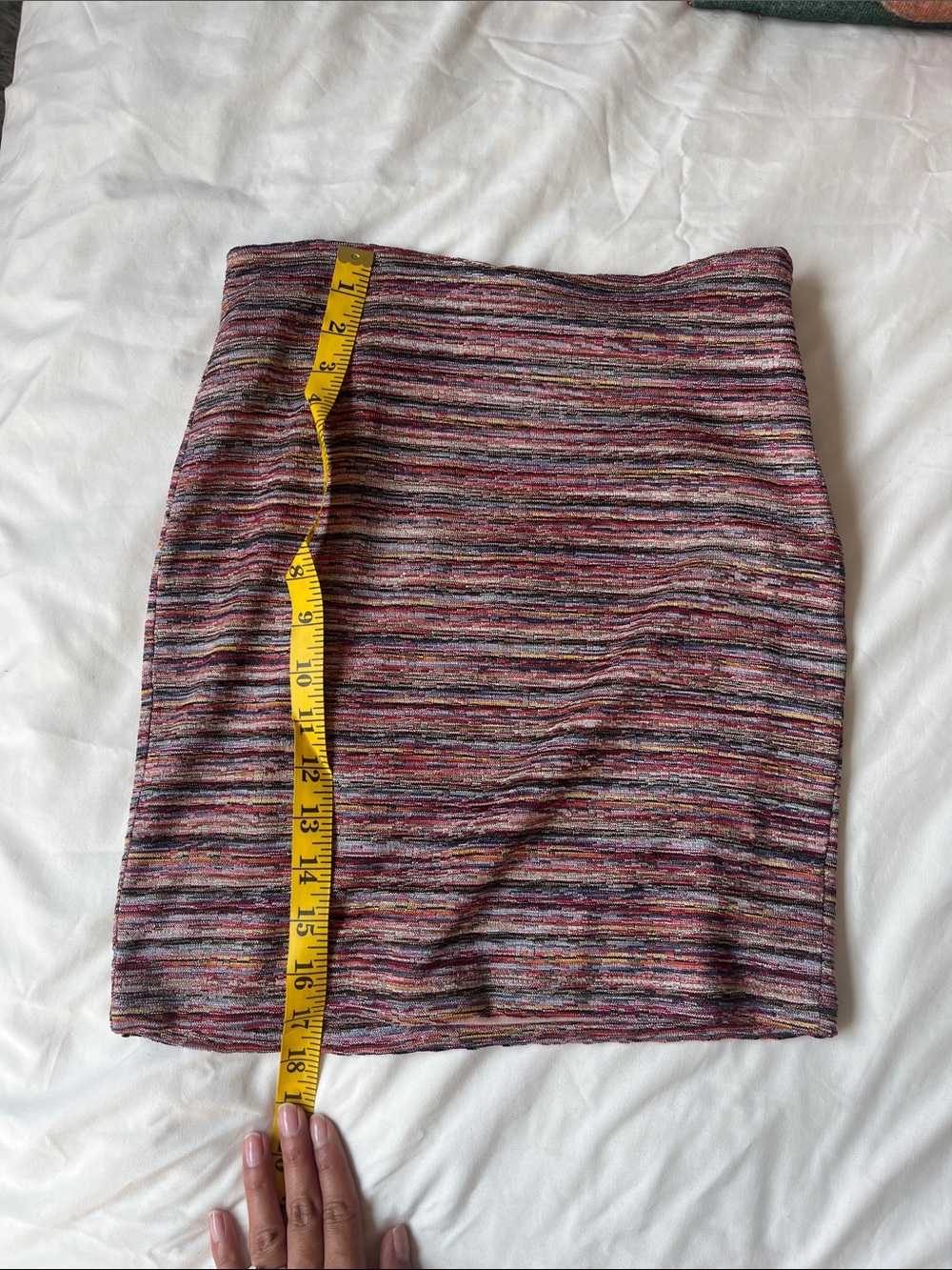 Forever 21 Multicolor Striped Pencil Skirt - Pink, Purple, Gray
